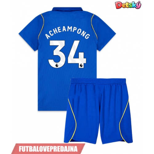 Lacne Dětský Futbalové dres Chelsea Josh Acheampong #34 2026-27 Krátky Rukáv - Domáci (+ trenírky)